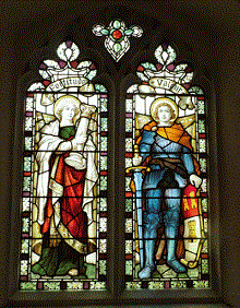 St Laurence's Church: the memorial window to those who fell in the First World War.  