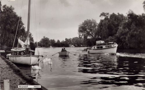 Hire boats afloat on the River Yare
