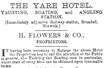 An advert for the Yare dating from the late 19th century
